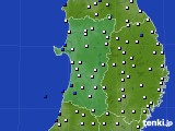 秋田県のアメダス実況(風向・風速)(2017年02月16日)