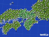 2017年02月19日の近畿地方のアメダス(風向・風速)