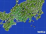 東海地方のアメダス実況(風向・風速)(2017年02月20日)