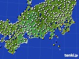 2017年02月20日の東海地方のアメダス(風向・風速)