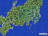 関東・甲信地方のアメダス実況(風向・風速)(2017年02月21日)