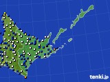 道東のアメダス実況(風向・風速)(2017年02月21日)