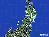 東北地方のアメダス実況(風向・風速)(2017年02月22日)