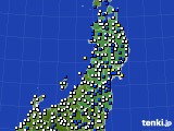 東北地方のアメダス実況(風向・風速)(2017年02月24日)