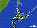 北海道地方のアメダス実況(風向・風速)(2017年02月25日)