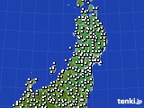 2017年03月02日の東北地方のアメダス(風向・風速)