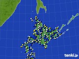 北海道地方のアメダス実況(風向・風速)(2017年03月03日)