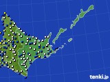 道東のアメダス実況(風向・風速)(2017年03月04日)