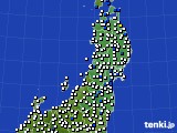 2017年03月05日の東北地方のアメダス(風向・風速)