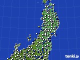 2017年03月08日の東北地方のアメダス(風向・風速)