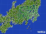 関東・甲信地方のアメダス実況(風向・風速)(2017年03月08日)
