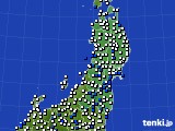 東北地方のアメダス実況(風向・風速)(2017年03月11日)