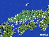 中国地方のアメダス実況(風向・風速)(2017年03月11日)