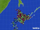 北海道地方のアメダス実況(日照時間)(2017年03月14日)