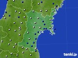 宮城県のアメダス実況(風向・風速)(2017年03月16日)