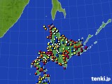 北海道地方のアメダス実況(日照時間)(2017年03月18日)