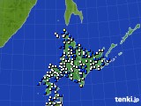 北海道地方のアメダス実況(風向・風速)(2017年03月18日)