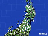 2017年03月18日の東北地方のアメダス(風向・風速)