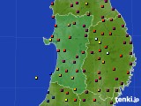 秋田県のアメダス実況(日照時間)(2017年03月19日)