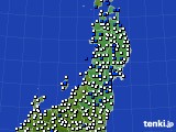 2017年03月20日の東北地方のアメダス(風向・風速)