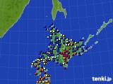 北海道地方のアメダス実況(日照時間)(2017年03月22日)