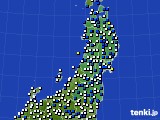 2017年03月22日の東北地方のアメダス(風向・風速)