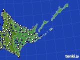 道東のアメダス実況(風向・風速)(2017年03月22日)