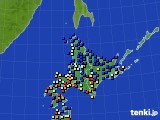 北海道地方のアメダス実況(日照時間)(2017年03月24日)