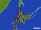 北海道地方のアメダス実況(日照時間)(2017年03月25日)