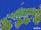 中国地方のアメダス実況(風向・風速)(2017年03月30日)