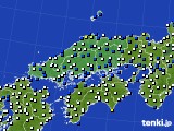 中国地方のアメダス実況(風向・風速)(2017年04月03日)