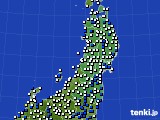 2017年04月06日の東北地方のアメダス(風向・風速)