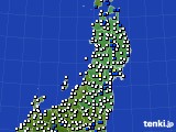 2017年04月07日の東北地方のアメダス(風向・風速)