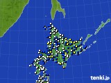 北海道地方のアメダス実況(風向・風速)(2017年04月11日)