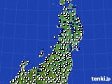 東北地方のアメダス実況(風向・風速)(2017年04月11日)