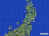 2017年04月14日の東北地方のアメダス(風向・風速)