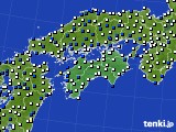 四国地方のアメダス実況(風向・風速)(2017年04月14日)