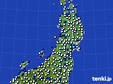 2017年04月15日の東北地方のアメダス(風向・風速)