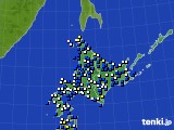 北海道地方のアメダス実況(風向・風速)(2017年04月16日)