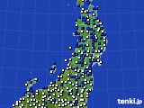 2017年04月16日の東北地方のアメダス(風向・風速)