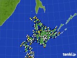 北海道地方のアメダス実況(風向・風速)(2017年04月18日)