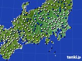 関東・甲信地方のアメダス実況(風向・風速)(2017年04月18日)
