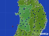 秋田県のアメダス実況(風向・風速)(2017年04月19日)