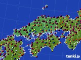 中国地方のアメダス実況(日照時間)(2017年04月22日)