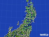 東北地方のアメダス実況(風向・風速)(2017年04月22日)