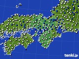 近畿地方のアメダス実況(風向・風速)(2017年04月22日)