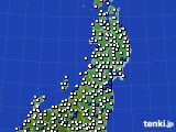 2017年04月24日の東北地方のアメダス(風向・風速)