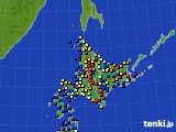 北海道地方のアメダス実況(日照時間)(2017年04月25日)