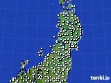 2017年05月15日の東北地方のアメダス(風向・風速)