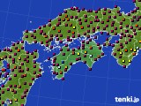 四国地方のアメダス実況(日照時間)(2017年05月18日)